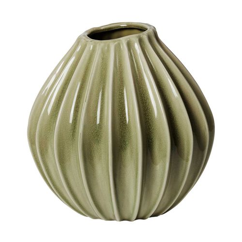Broste Vase Wide Medium - Glossy Dry Sage